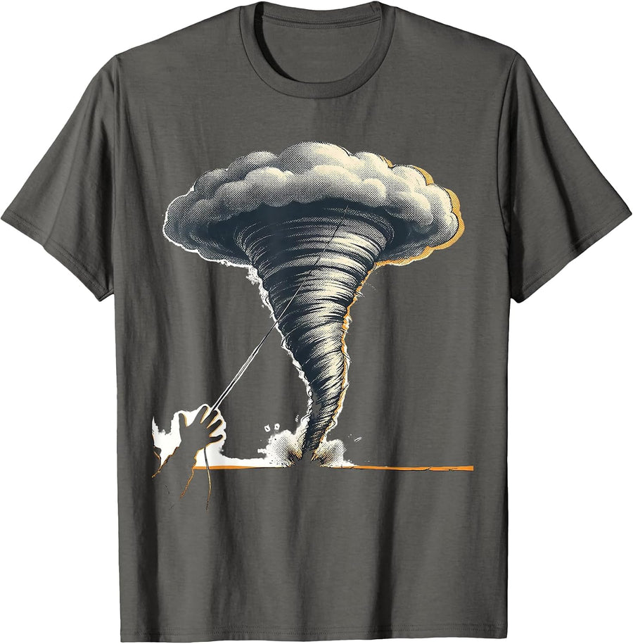Kept Tornado Balloon Storm Chaser Meteorology Enthusiast T-Shirt - Asphalt Grey