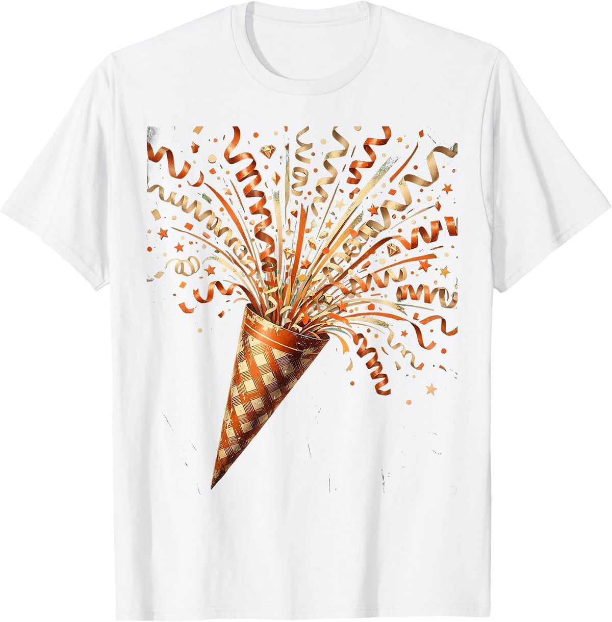 Men's Birthday Party Popper Confetti Celebration Design T-Shirt - White
