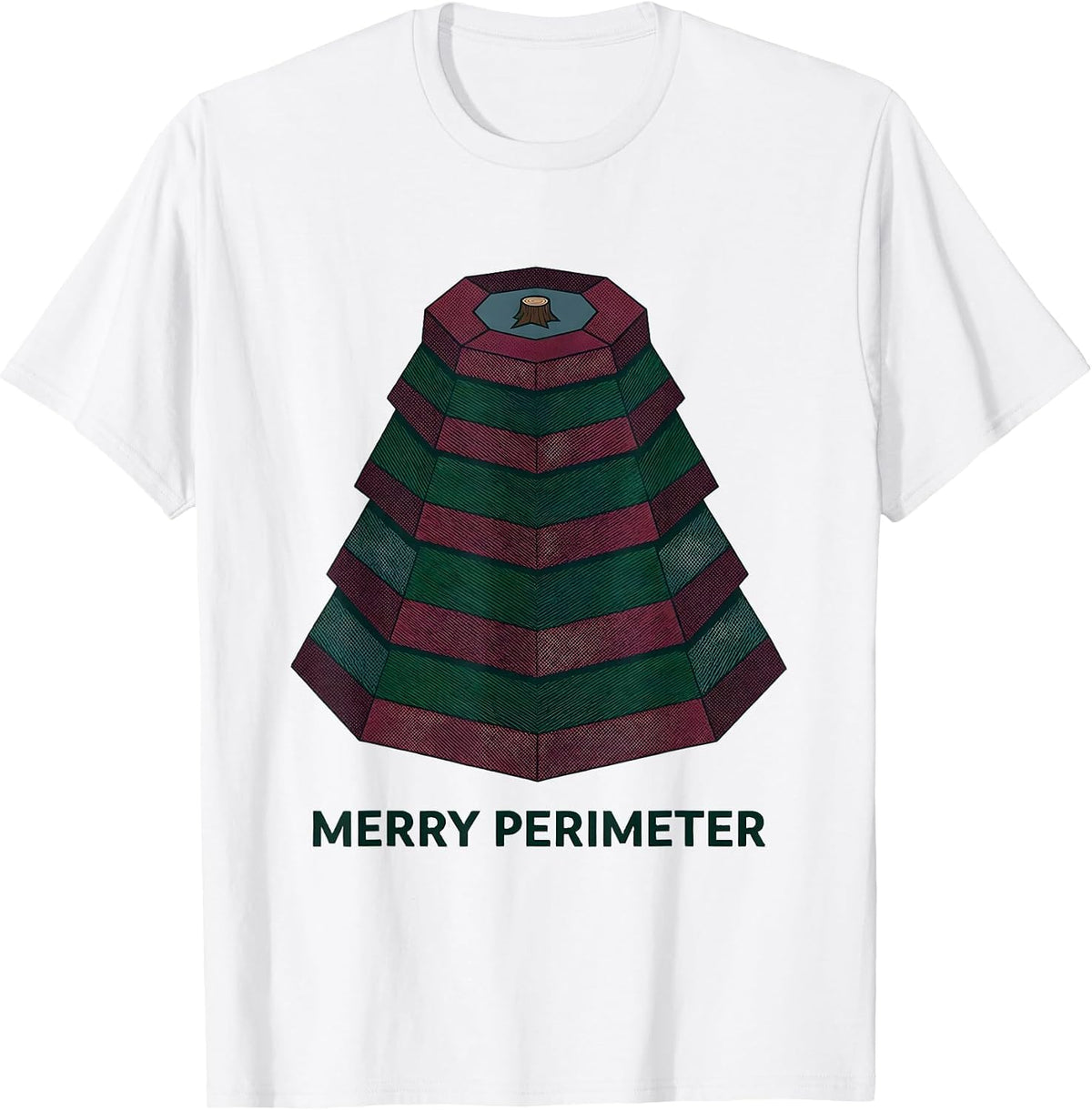 Men's Merry Perimeter Math Teacher Christmas Pun Humor Geometry T-Shirt - White