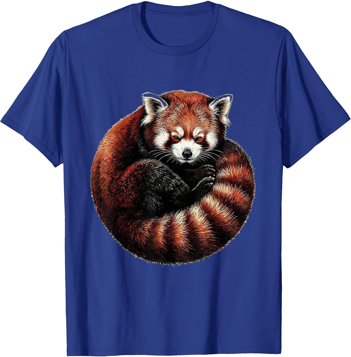 Red Panda Cozy Curl Funny Animal Lover Gift T-Shirt - Royal Blue