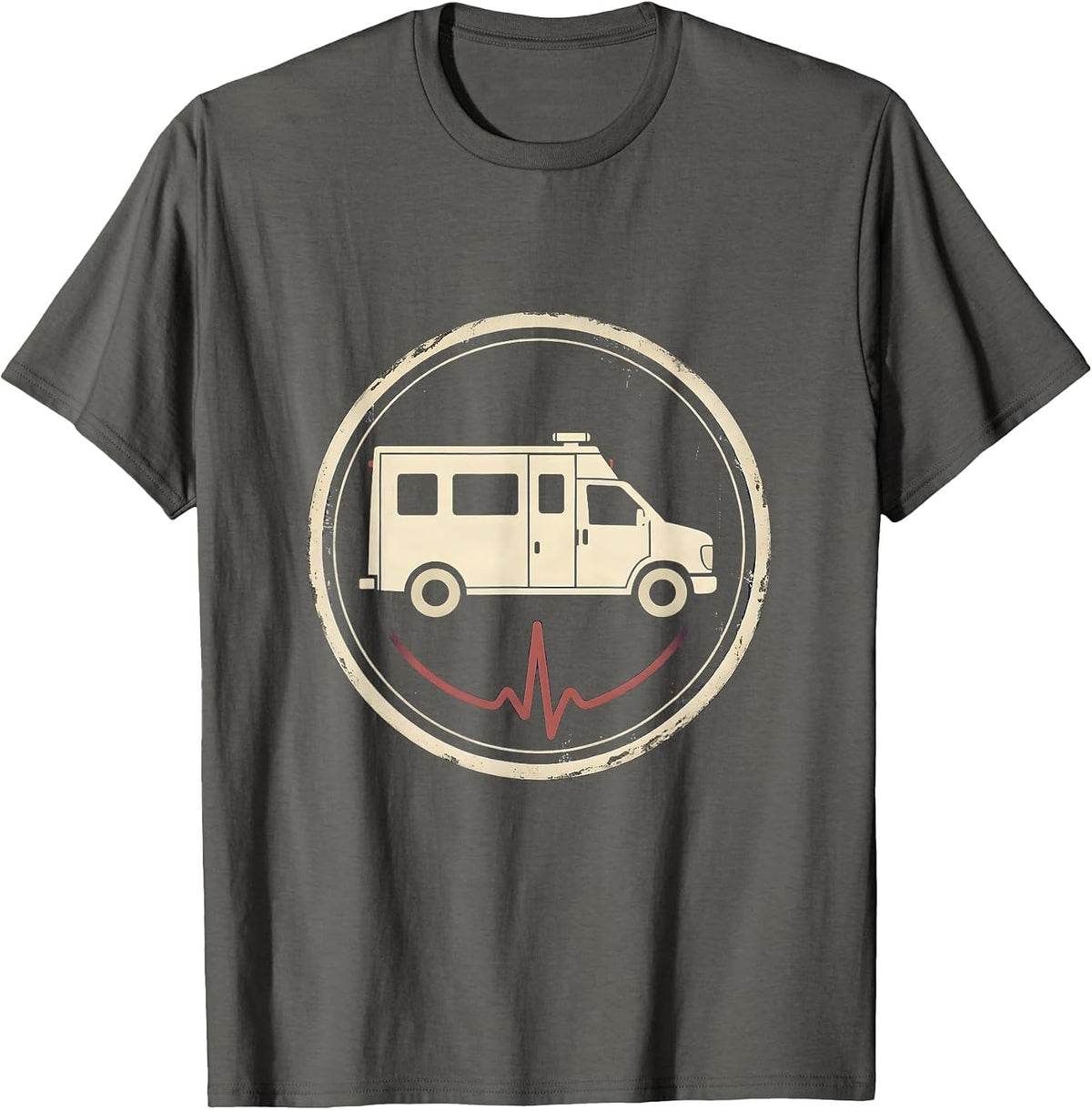 Vintage EMT Paramedic Dark Humor Badge T-Shirt - Asphalt Grey