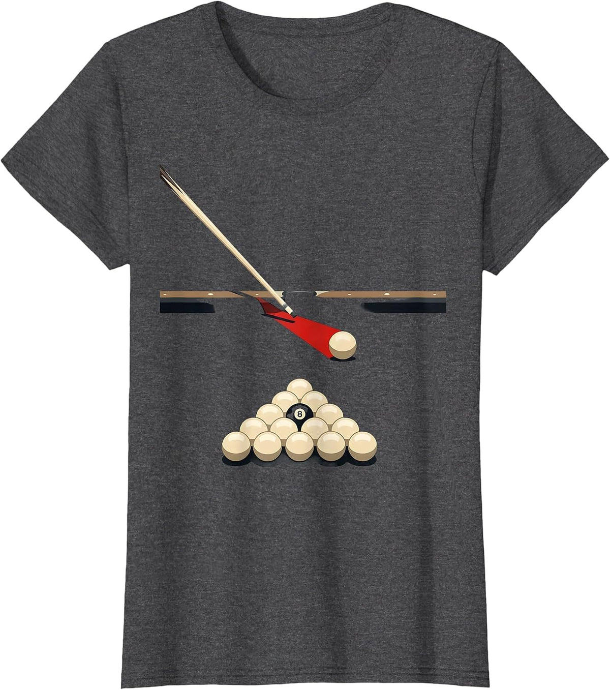 Women's Billiards Cue Path Minimalist Pool Player Humor T-Shirt - Dark Heather Grey