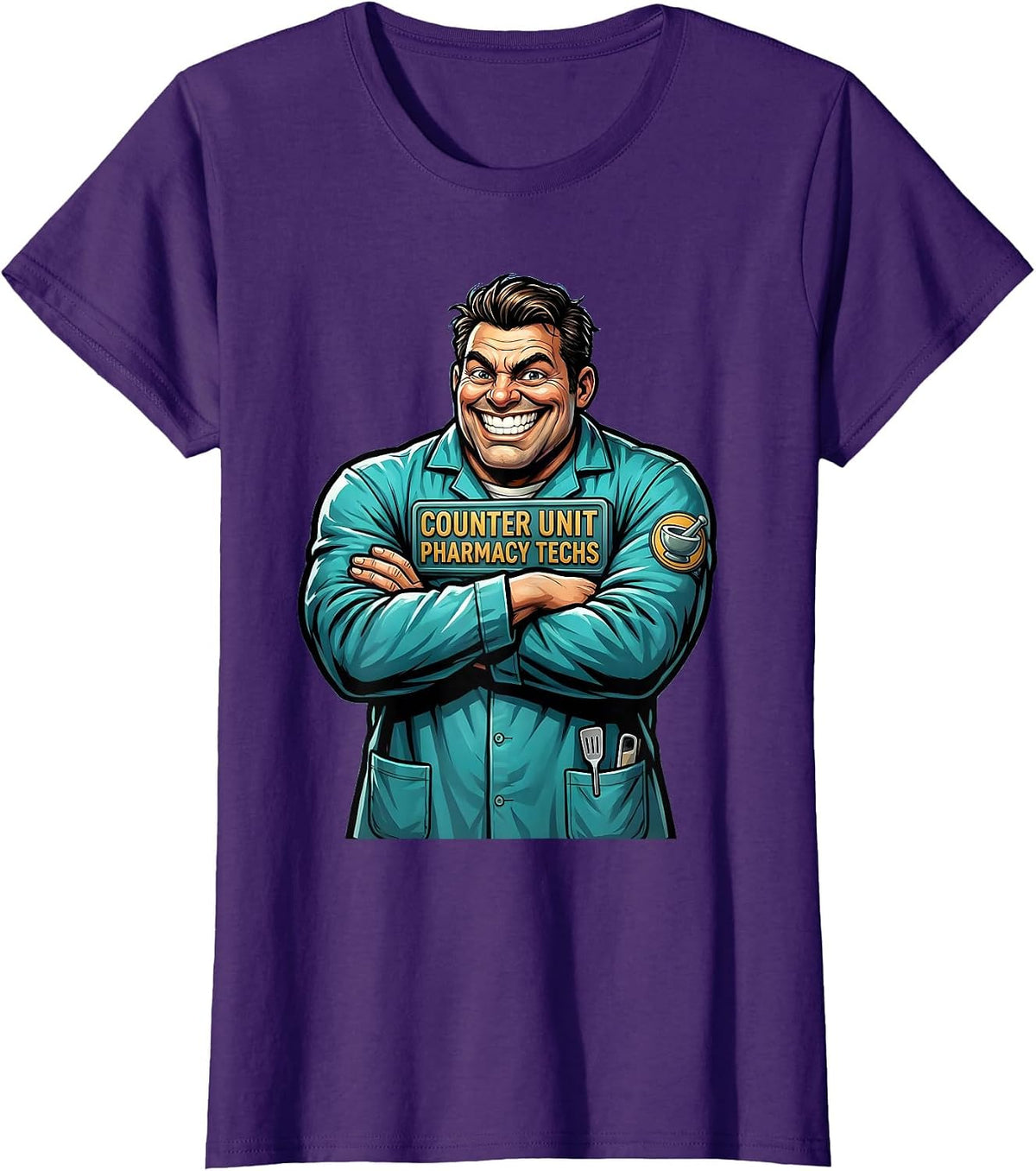 Women's Counter Unit Pharmacy Techs Funny Pharmacy Technician T-Shirt - Purple