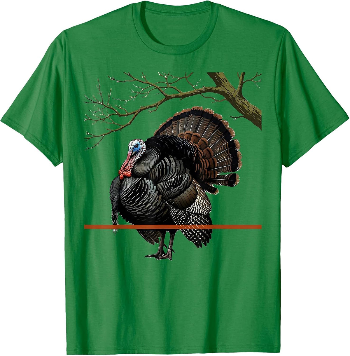 Men's Wild Turkey Strut Editorial Hunter Humor Spring T-Shirt - Kelly Green
