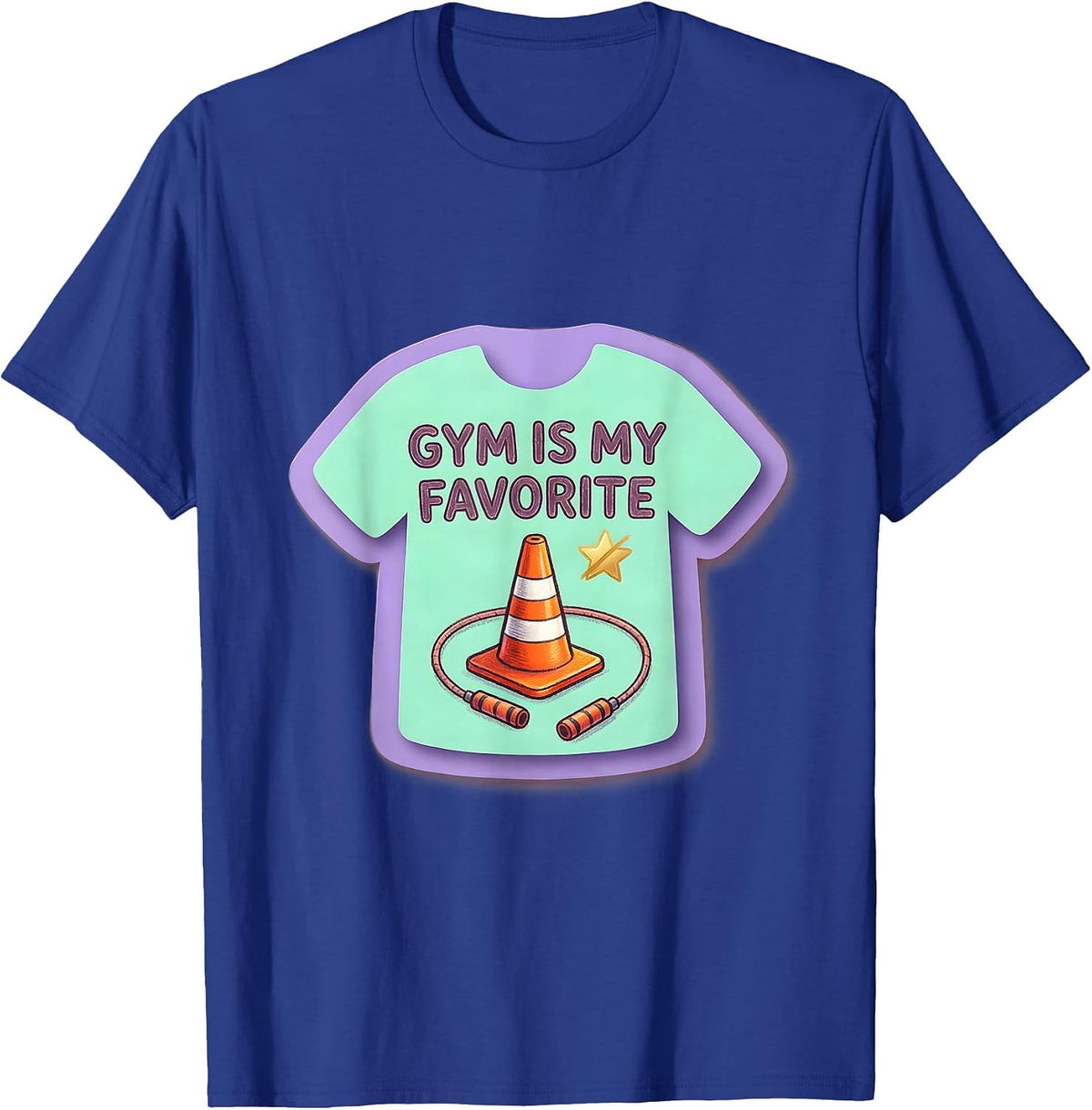 Gym Is My Favorite Cute Kawaii PE Teacher Back To School T-Shirt - Royal Blue