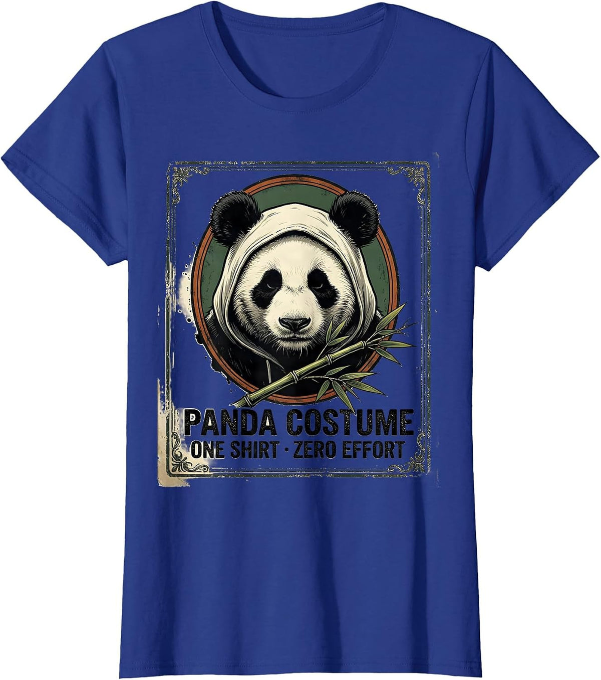 Women's Panda Costume: One Shirt, Zero Effort Vintage Funny Animal T-Shirt - Royal Blue
