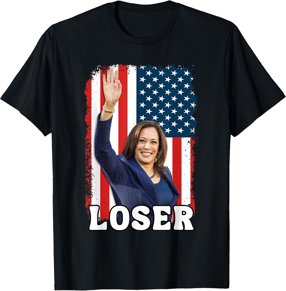 Kamala Harris Loser 2024 Presidential Race Funny Kamala Lost T-Shirt - Black