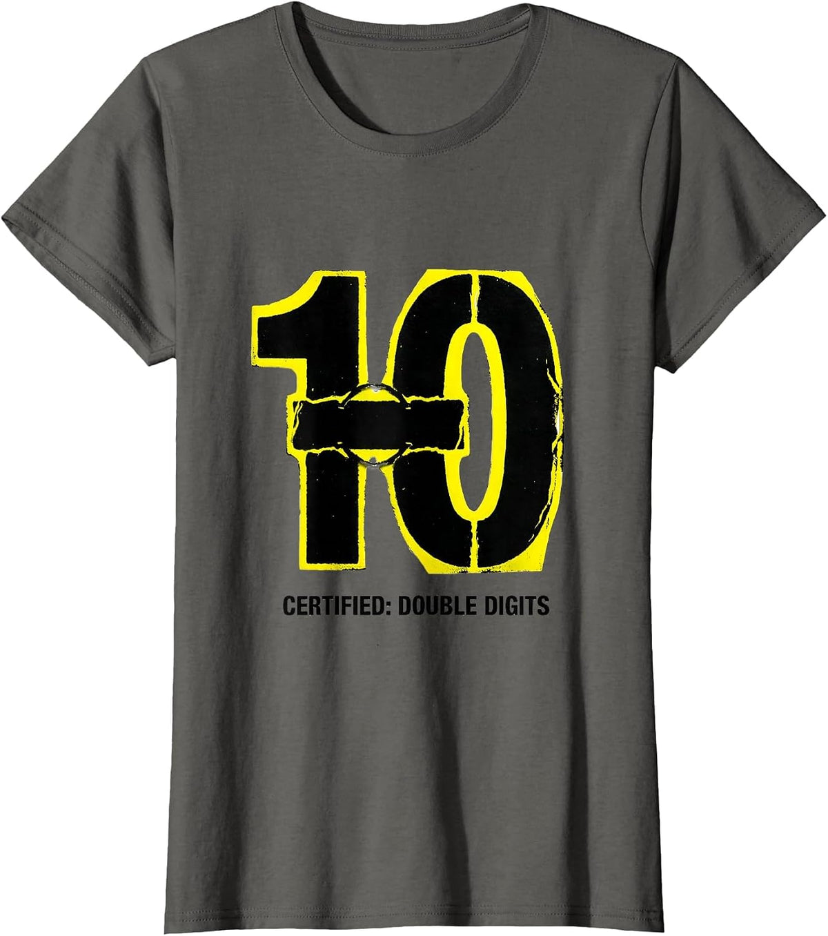 Women's Certified: Double Digits 10th Birthday Ten Year Old Kids T-Shirt - Asphalt Grey