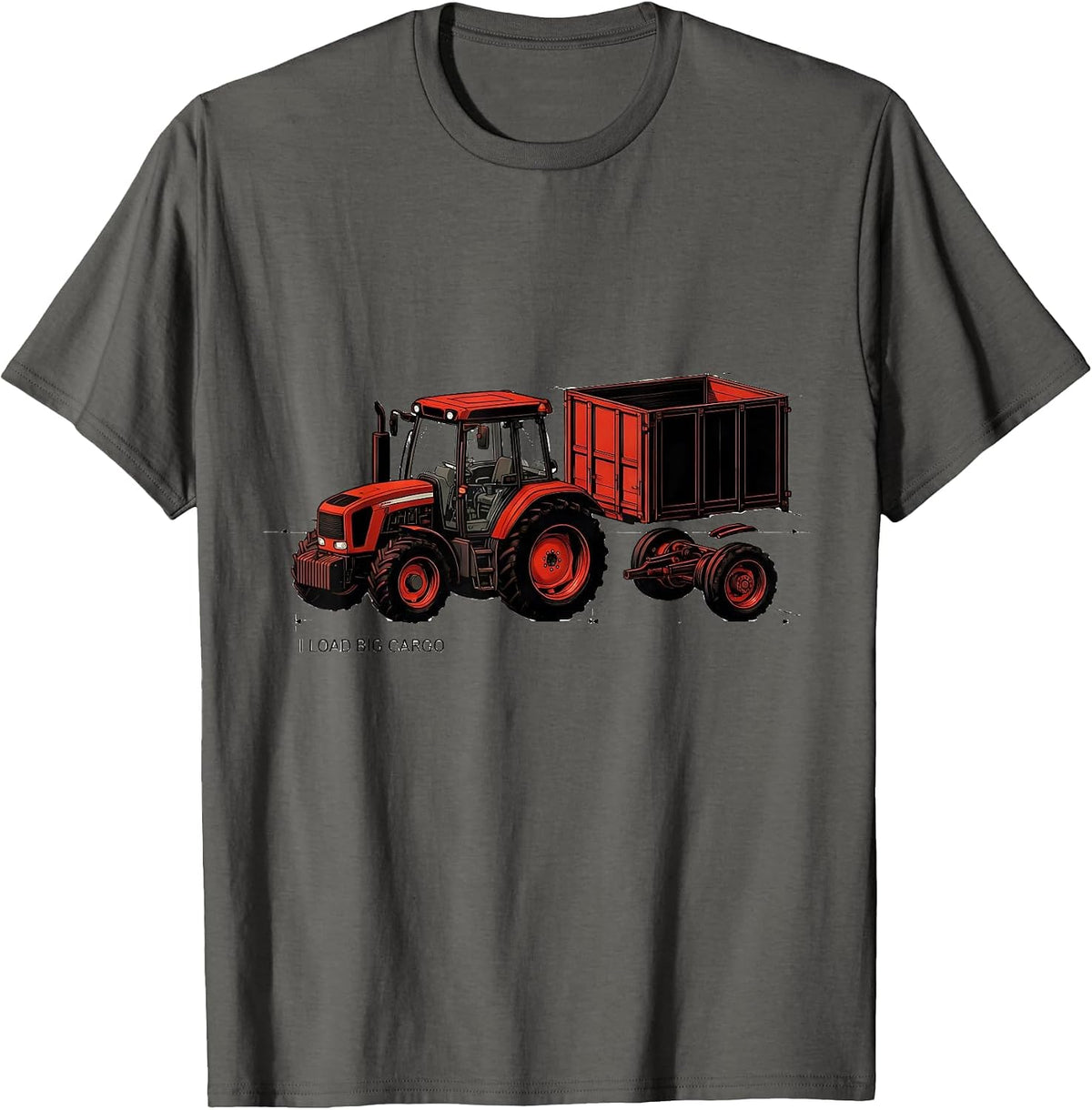 Men's I Load Big Cargo Funny Trucker Diesel Driver Gift T-Shirt - Asphalt Grey