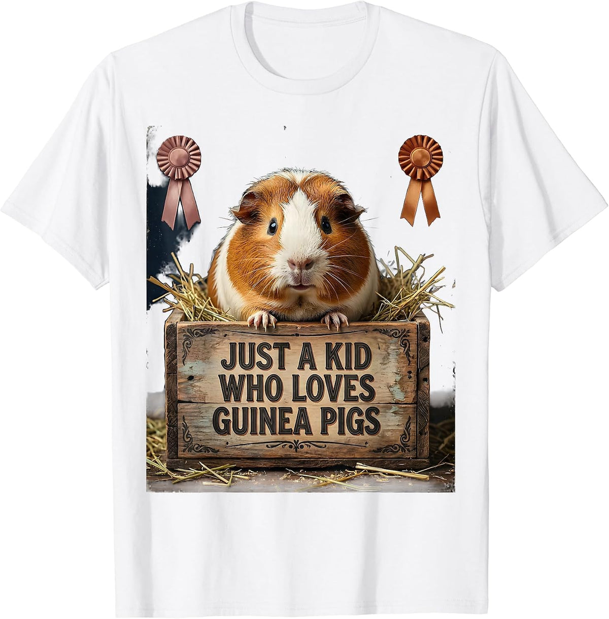 Just A Kid Who Loves Guinea Pigs Vintage Guinea Pig Lover T-Shirt - White