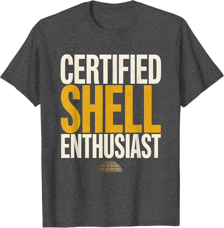 Men's Certified Shell Enthusiast Funny Turtle Lover Humor Gift T-Shirt - Dark Heather Grey