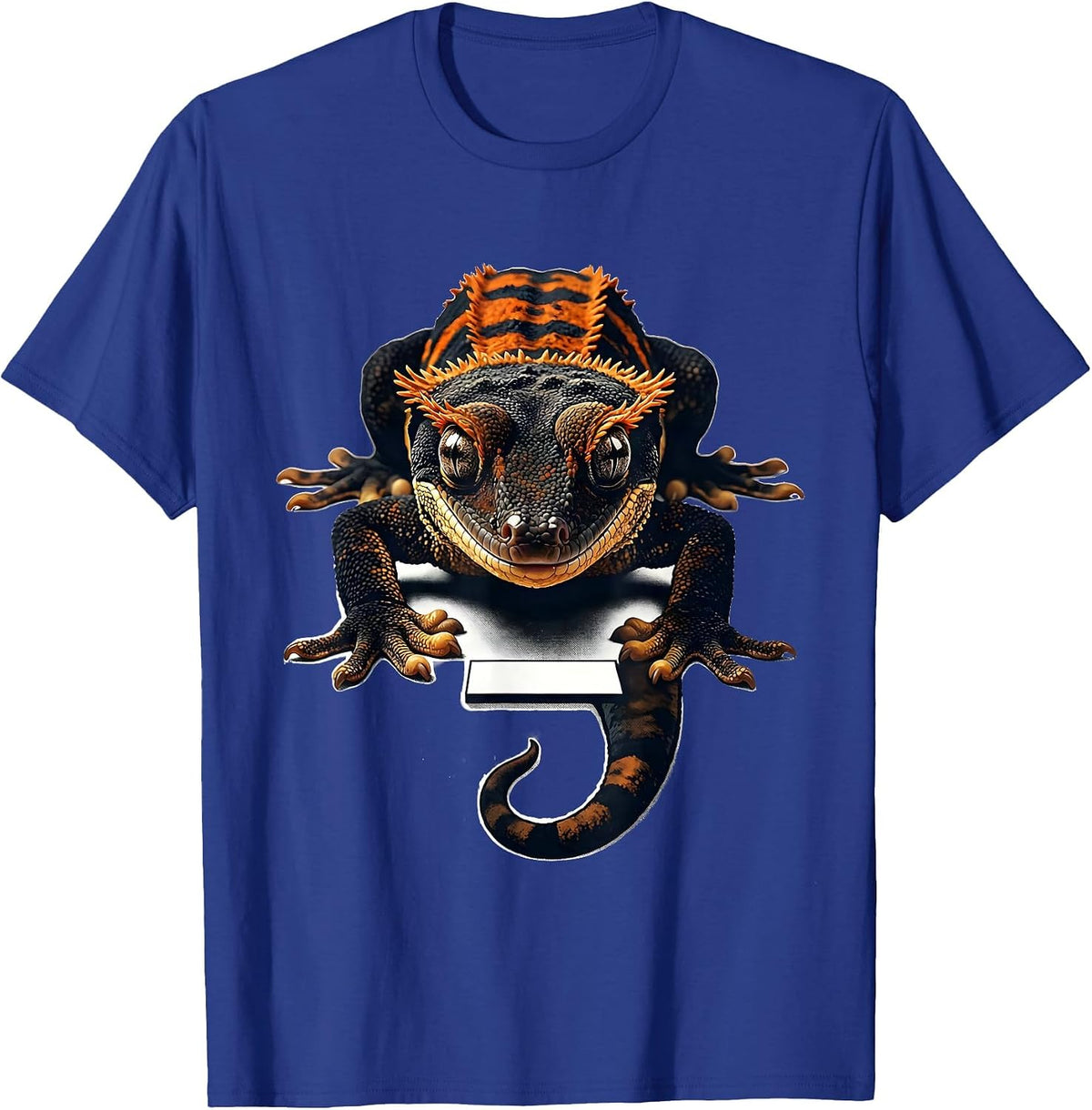 Crested Gecko Glass Surfing Funny Reptile Lover Gift T-Shirt - Royal Blue