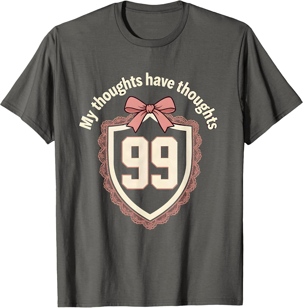 Men's My Thoughts Have Thoughts ADHD Awareness Design T-Shirt - Asphalt Grey