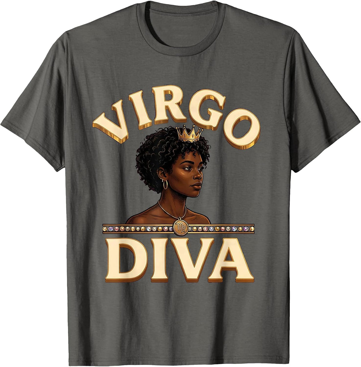 Men's Virgo Diva Zodiac Black Woman Birthday Pride Sassy T-Shirt - Asphalt Grey