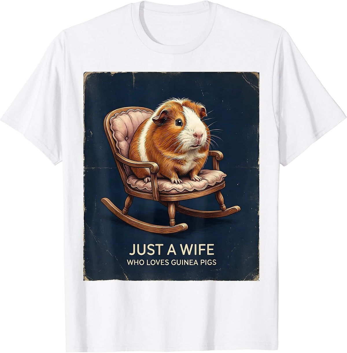 Men's Just A Wife Who Loves Guinea Pigs Vintage Guinea Pig Lover T-Shirt - White