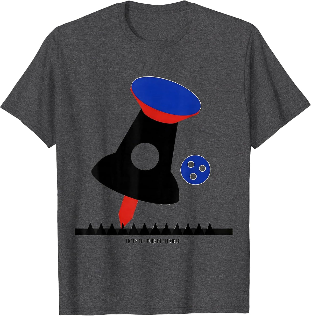 Men's I Keep The Pocket Flexible Funny Bowling Bowler League Humor T-Shirt - Dark Heather Grey