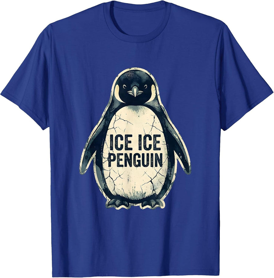 Ice Ice Penguin Funny Arctic Bird Design T-Shirt - Royal Blue