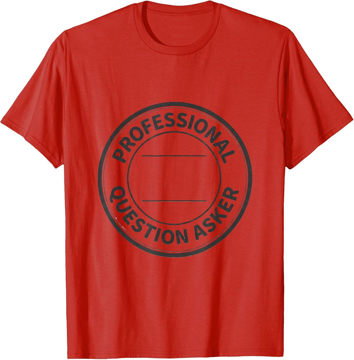 Men's Professional Question Asker Minimalist Philosophy Critical T-Shirt - Red