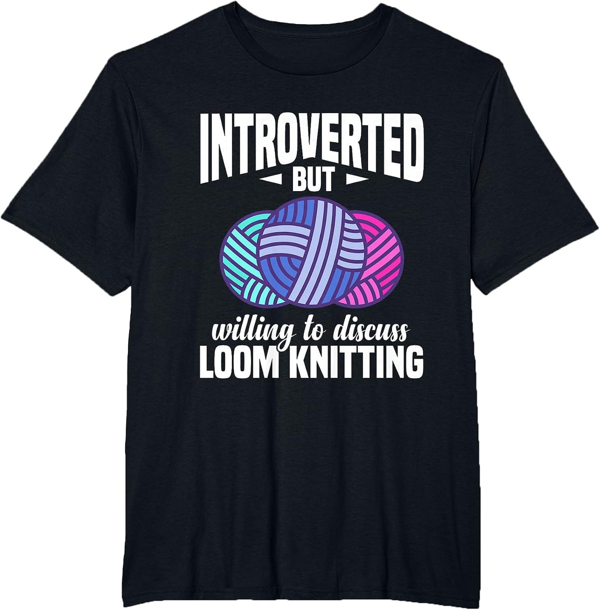 Yarn Collecting Loom Knitting Machine Loom Knitter T-Shirt - Black