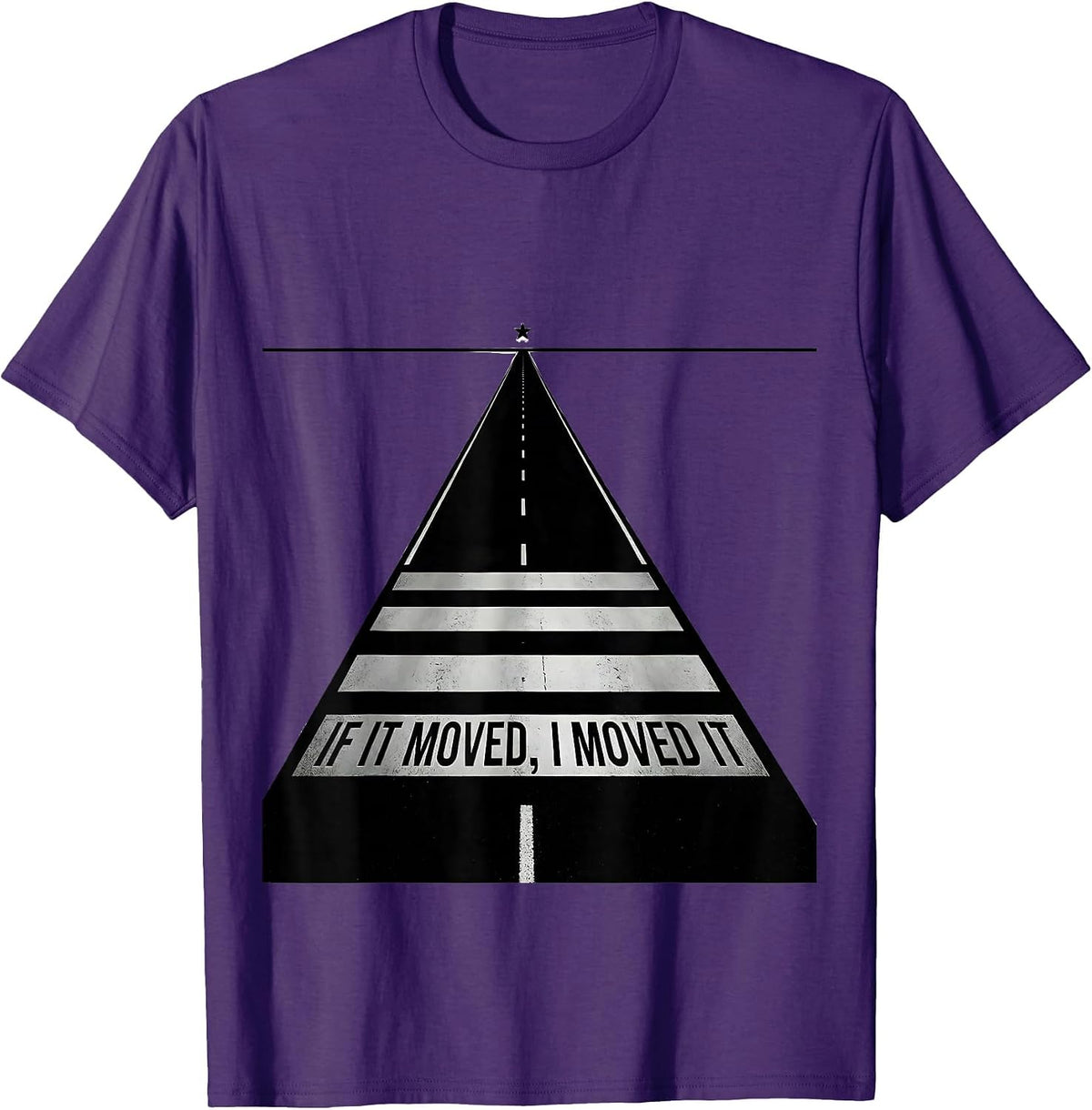 Men's If It Moved, I Moved It Patriotic Trucker Semi Driver T-Shirt - Purple