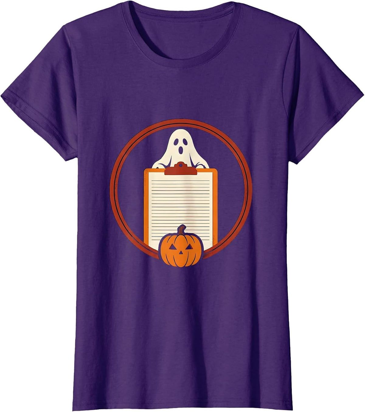 Women's Para Normal Ghost Badge Paraprofessional Halloween T-Shirt - Purple