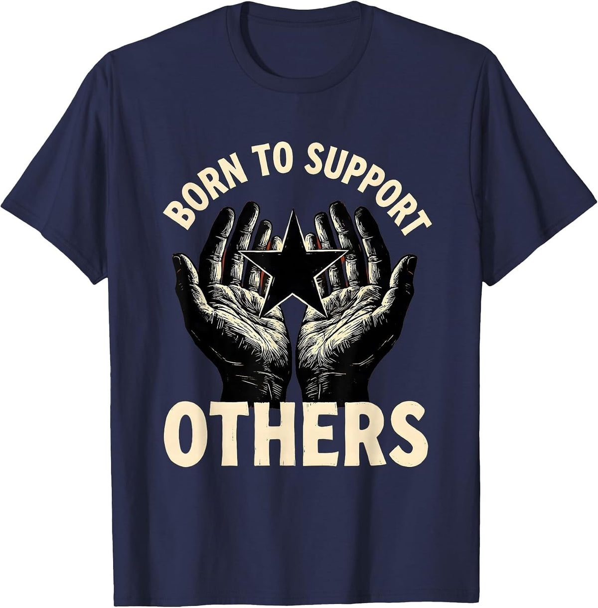 Men's Born to Support Others Paraprofessional Design T-Shirt - Navy Blue