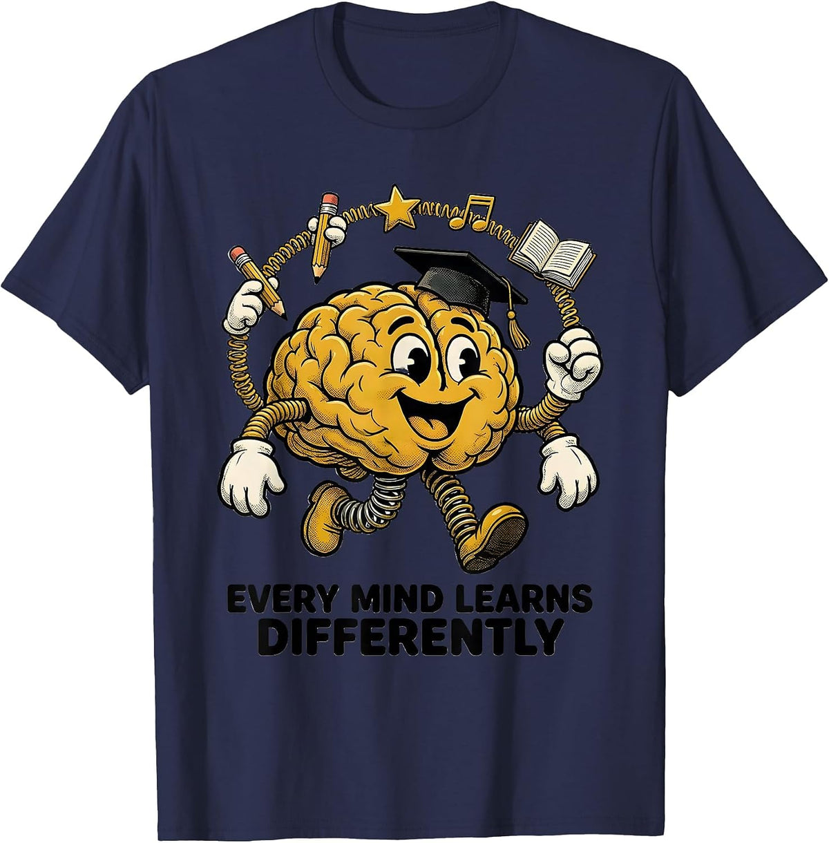 Every Mind Learns Differently Special Education T-Shirt - Navy Blue