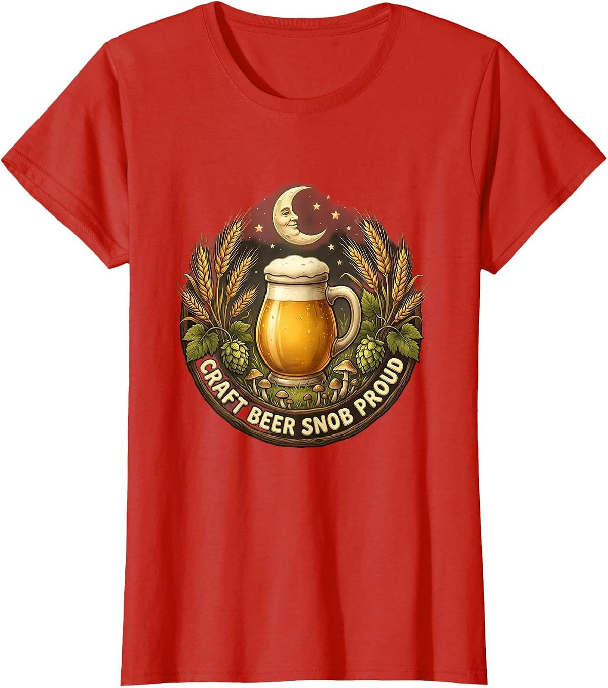 Craft Beer Snob Proud Brew Lover Design T-Shirt - Red