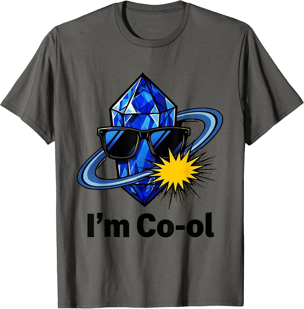 I'm Co-ol Pop Art Chemistry Science Geek Humor T-Shirt - Asphalt Grey