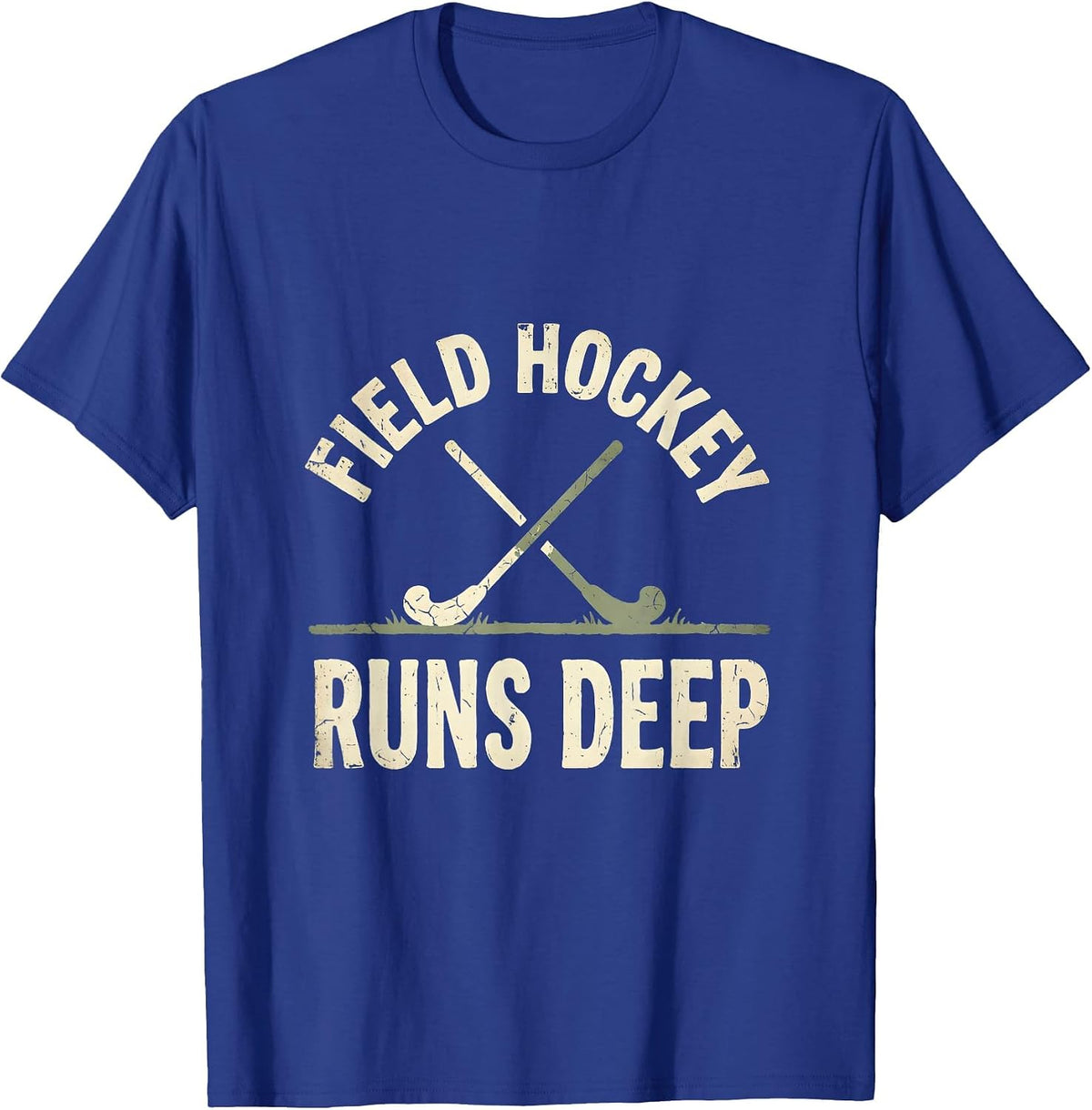 Field Hockey Runs Deep Passionate Player Design T-Shirt - Royal Blue
