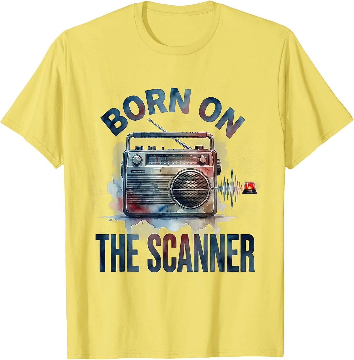 Men's Born On The Scanner Funny EMS Paramedic EMT Gift T-Shirt - Lemon Yellow
