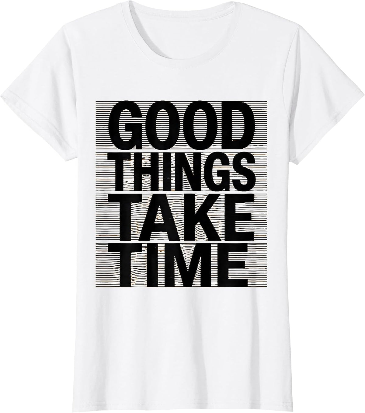 Women's Good Things Take Time Turtle Nature Design T-Shirt - White