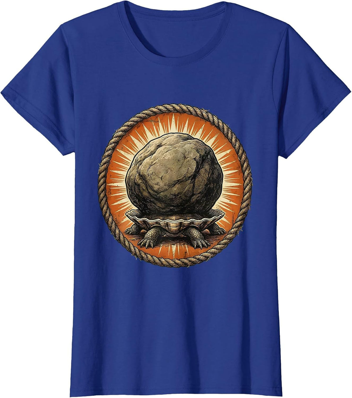 Women's Tiny Turtle Big Boulder Darkly Funny Graphic T-Shirt - Royal Blue