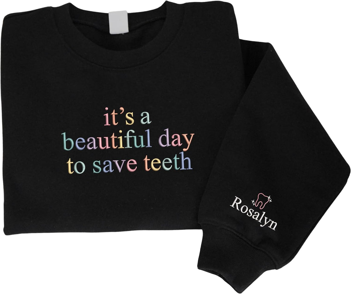 Custom Embroidered Dentist Shirt, Dental Assistant Crewneck, Dentist Gifts, Student Shirt - Style 08