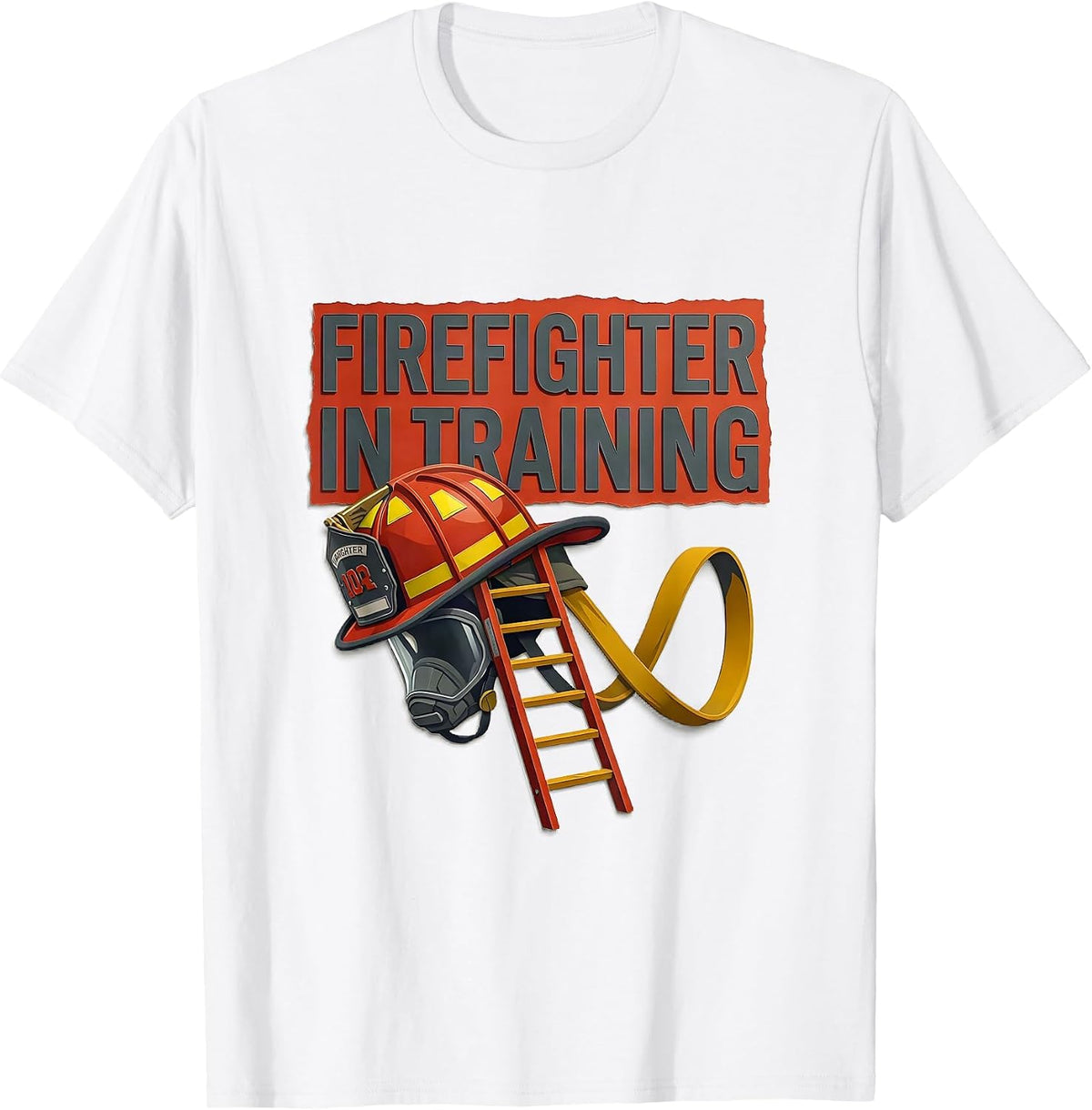 Men's Firefighter In Training Midcentury Modern Toddler Boy Gift T-Shirt - White