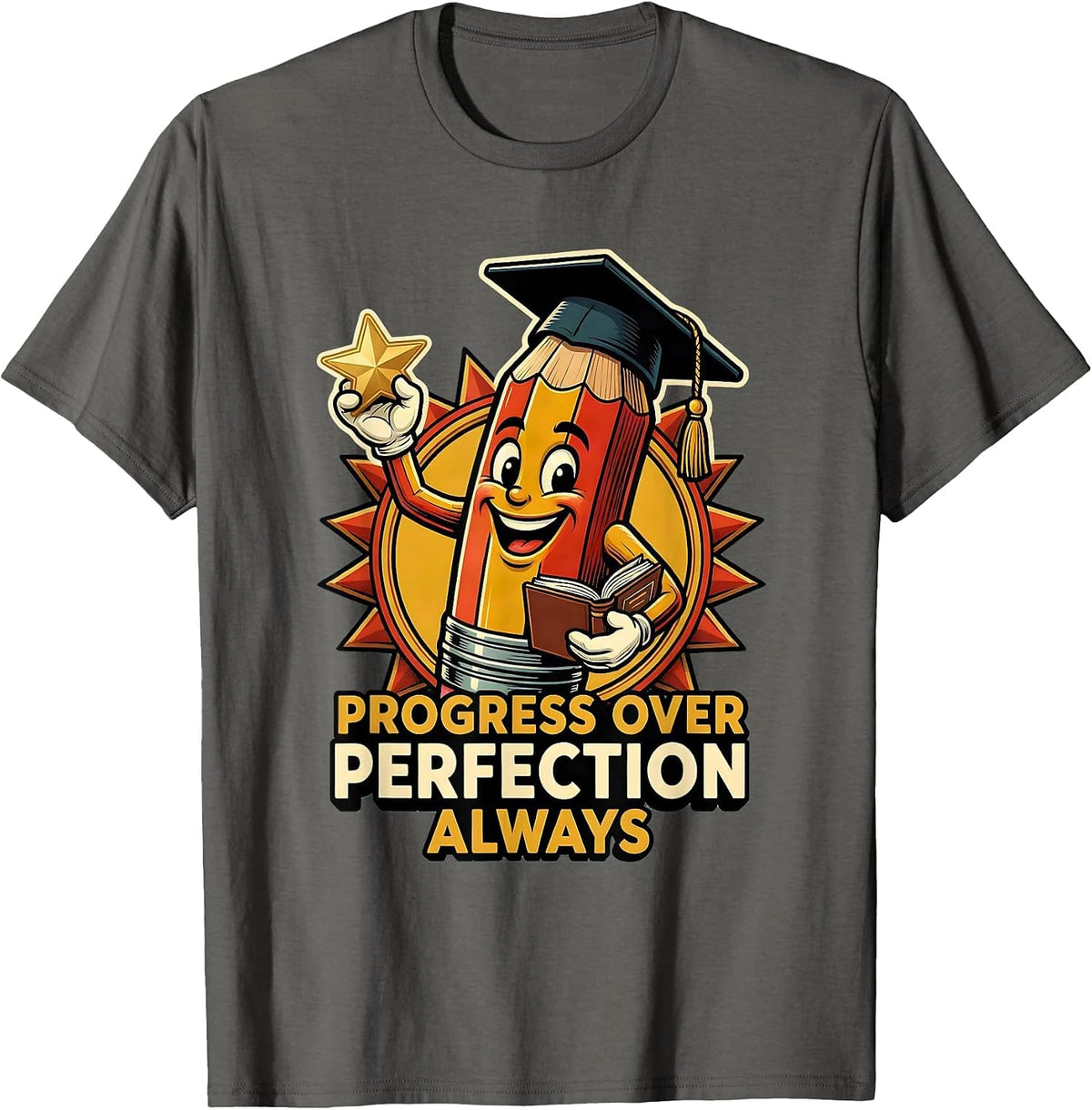 Men's Progress Over Perfection Special Education Teacher T-Shirt - Asphalt Grey