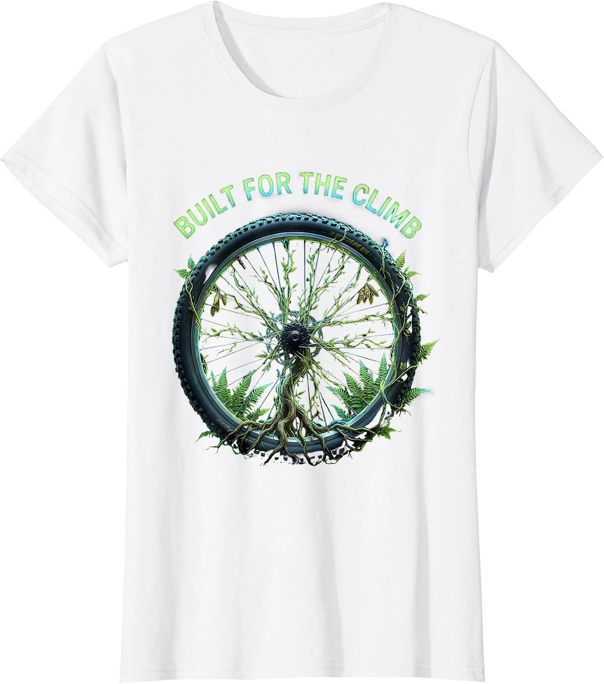 Built for the Climb Mountain Bike Design T-Shirt - White