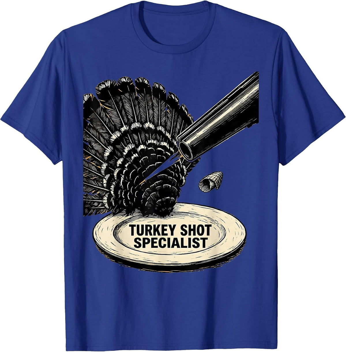 Men's Turkey Shot Specialist Funny Turkey Hunting Gift T-Shirt - Royal Blue