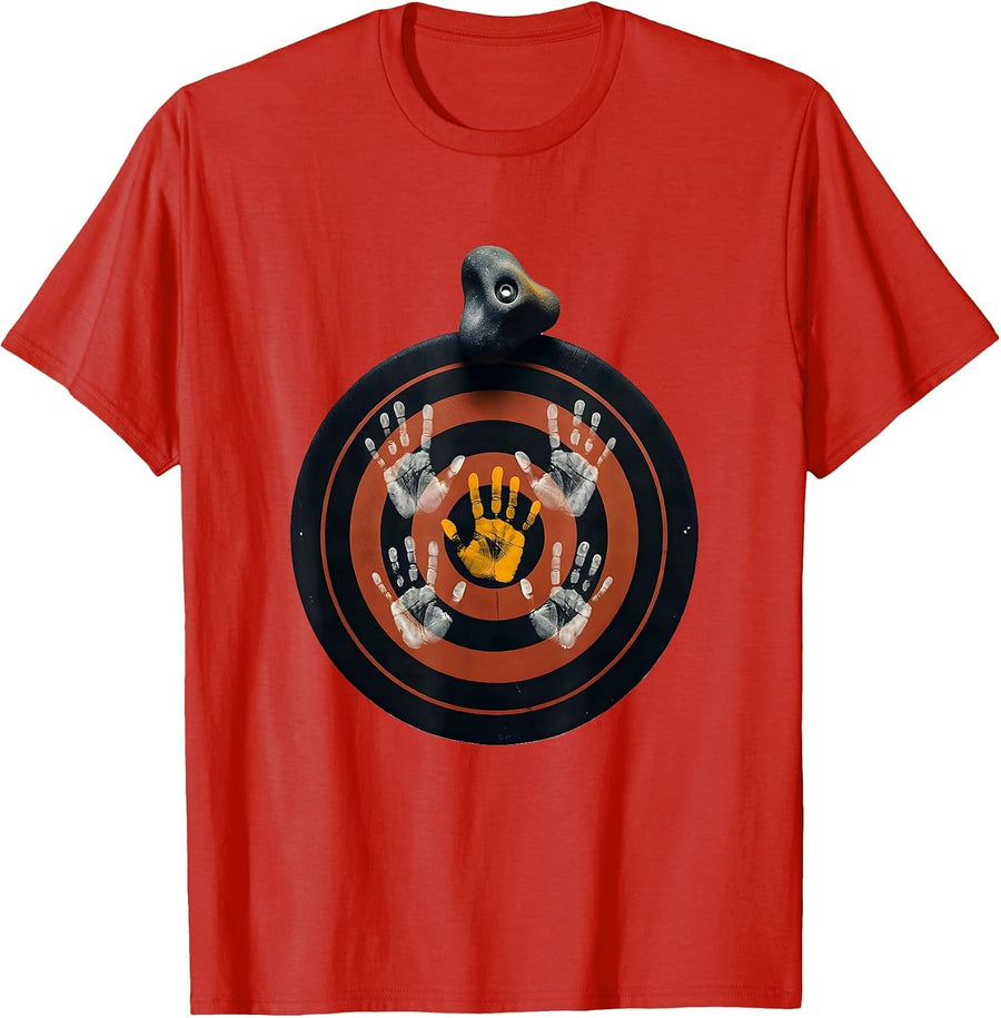 Men's Target Crash Pad Climbing Bouldering Humor Gift T-Shirt - Red