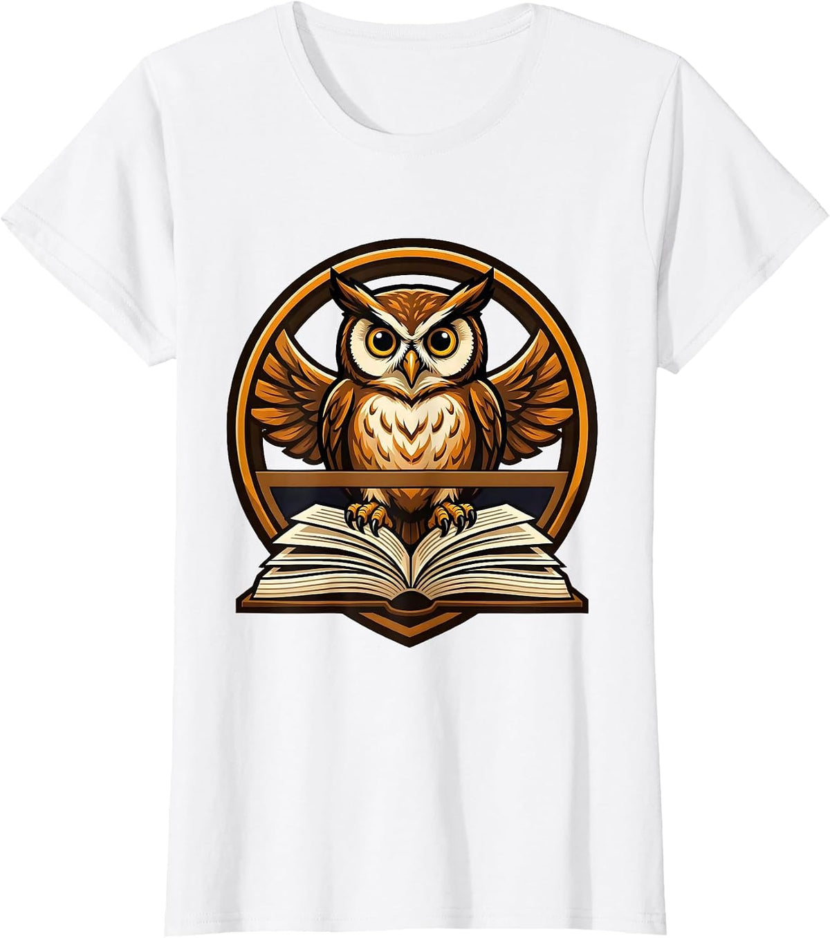 Wise Owl on Encyclopedia College Graphic T-Shirt - White
