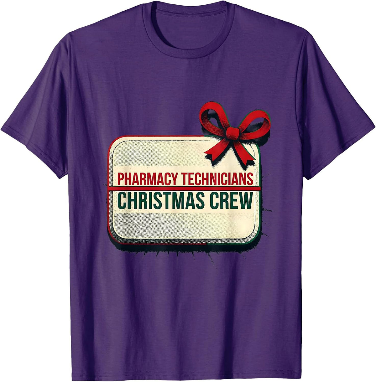 Men's Pharmacy Technicians Christmas Crew Funny Matching Group T-Shirt - Purple