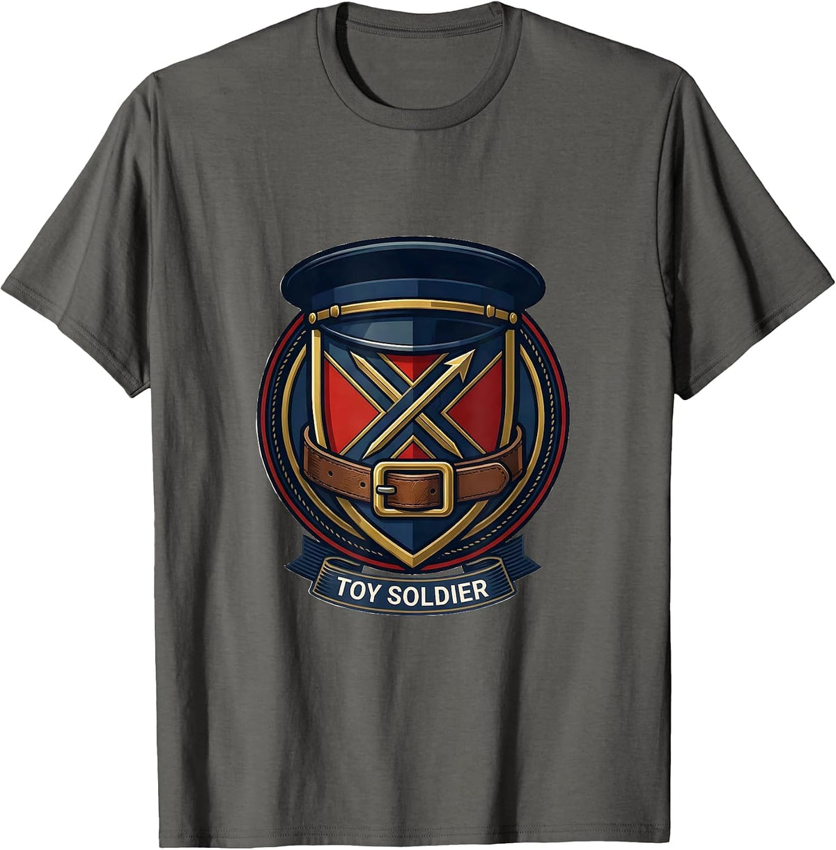 Toy Soldier Halloween Costume T-Shirt Uniform Role Play T-Shirt - Asphalt Grey