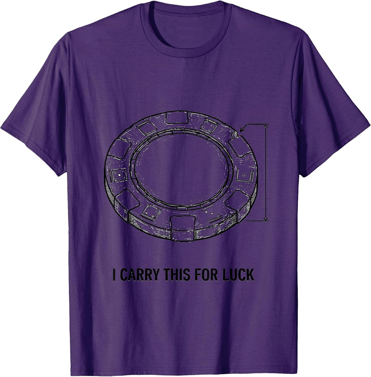 Men's I Carry This For Luck Funny Poker Card Player Casino Gambler T-Shirt - Purple