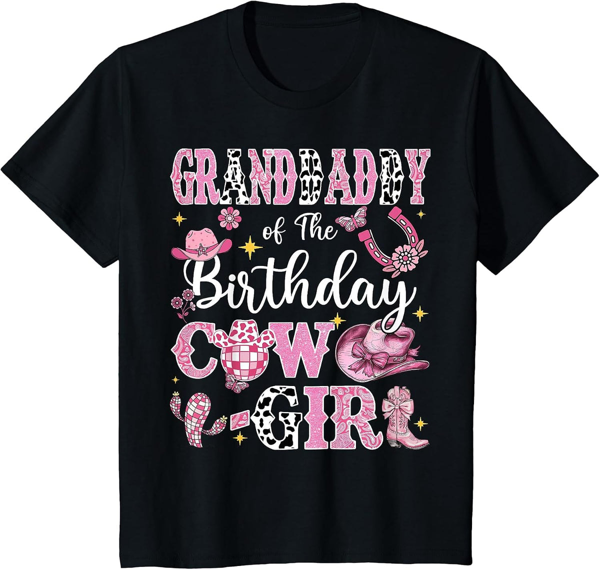 Granddaddy of The Birthday Cow-Girl Rodeo Granddaddy Bday T-Shirt - Black