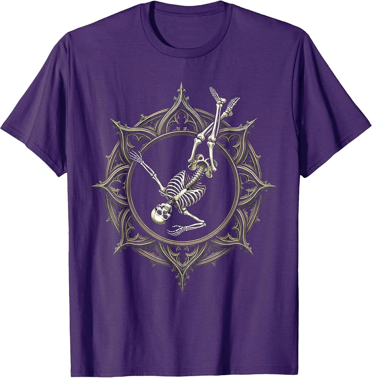 Men's Never Better Skeleton Backflip Graphic T-Shirt - Purple