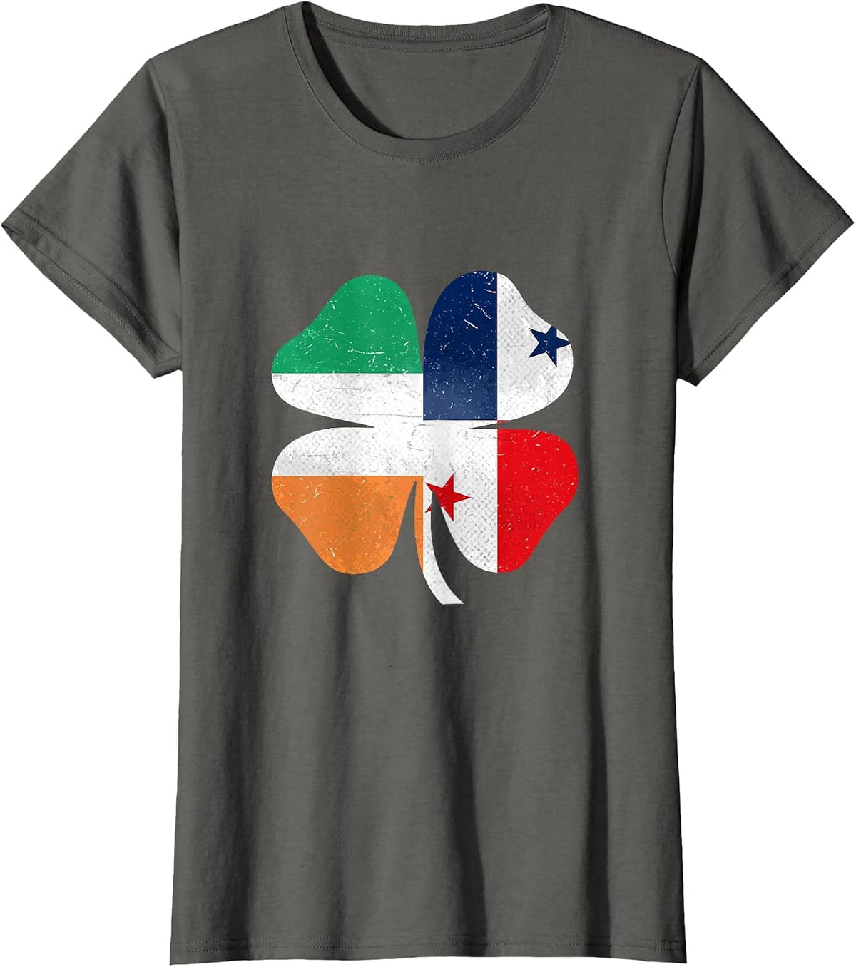 Panamanian Irish Shamrock Panama Ireland St. Patrick's Day T-Shirt - Asphalt Grey