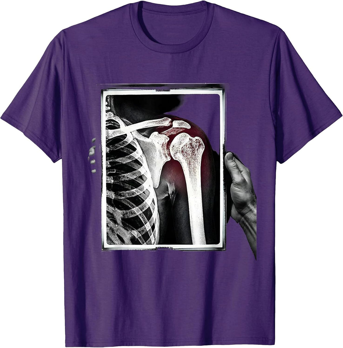 Men's Radiographic Detector Shoulder Joint Radiology Tech Humor T-Shirt - Purple