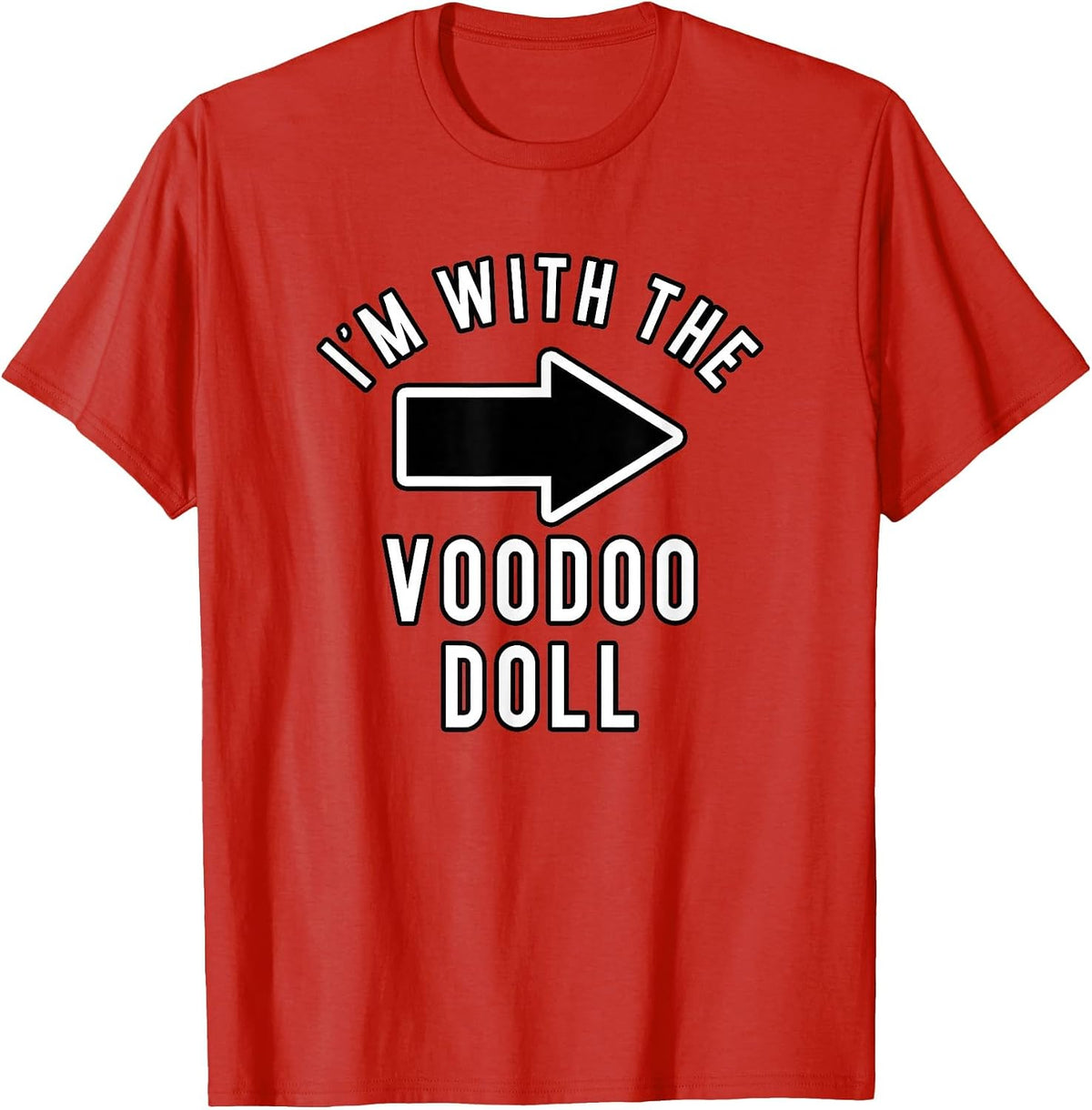 Couples Halloween Costume Shirts I'm with The Voodoo Doll T-Shirt - Red