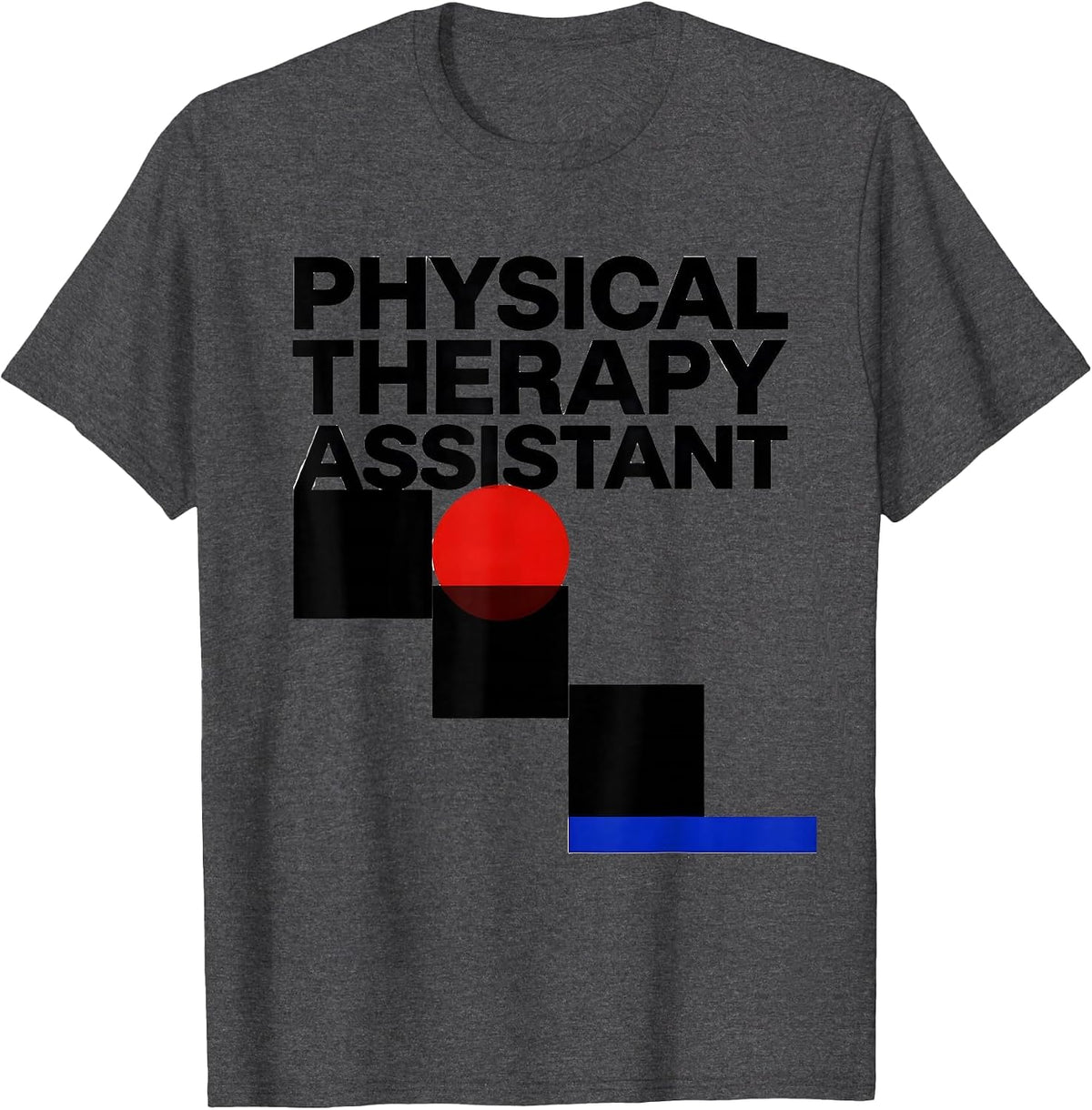 Men's Physical Therapy Assistant Bauhaus Modernist OT PTA T-Shirt - Dark Heather Grey