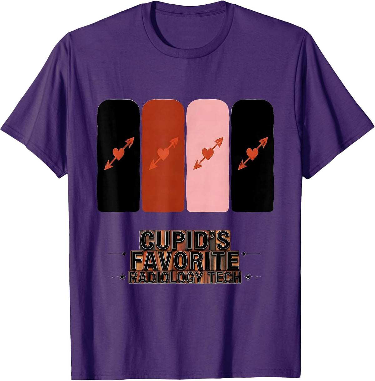 Cupid's Favorite Radiology Tech Funny Occupation Valentine T-Shirt - Purple